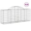 vidaXL Klenut&eacute; gabionov&eacute; ko&scaron;e 20ks 200x50x80/100 cm pozinkovan&eacute; železo