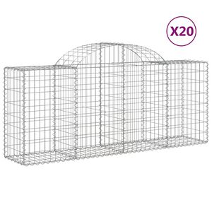 vidaXL Klenut&eacute; gabionov&eacute; ko&scaron;e 20ks 200x50x80/100 cm pozinkovan&eacute; železo