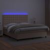 vidaXL Box spring postel matrace a LED cappuccino 180x200cm uměl&aacute; kůže