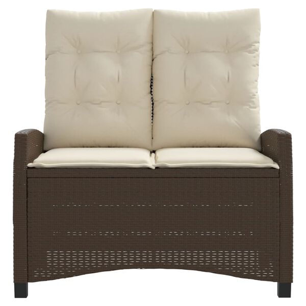 vidaXL Polohovac&iacute; zahradn&iacute; lavice s podu&scaron;kami hněd&aacute; polyratan