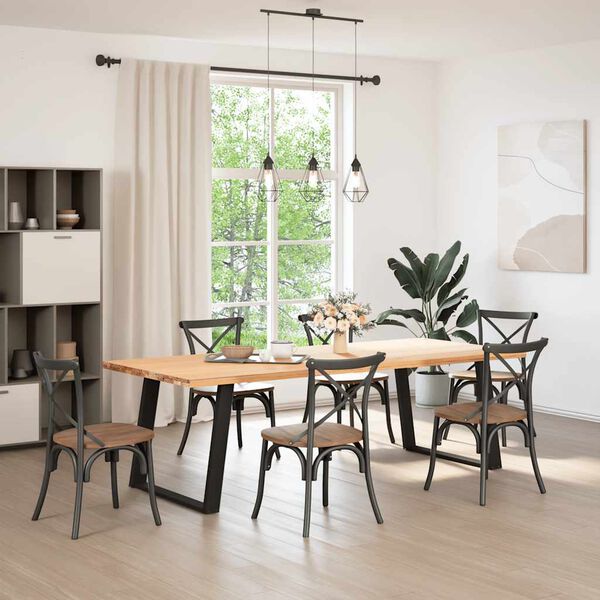 vidaXL Nohy k jídelnímu stolu ve tvaru U, 2 ks, černé, 100 x (72-73) cm, ocel