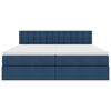 vidaXL Postel s &uacute;ložn&yacute;m prostorem s čelo Modr&aacute; 200 x 200 cm Uměl&aacute; kůže