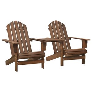 vidaXL Zahradn&iacute; židle Adirondack s čajov&yacute;m stolkem masivn&iacute; jedle hněd&eacute;