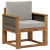 vidaXL Venkovn&iacute; středn&iacute; pohovka Masivn&iacute; ak&aacute;tov&eacute; dřevo Př&iacute;rodn&iacute;