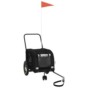 vidaXL Vozík za kolo pro psa černý oxfordská tkanina a železo