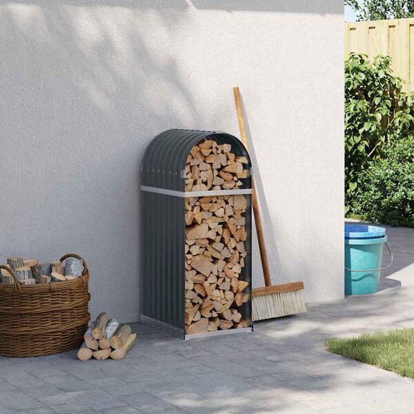 vidaXL Drž&aacute;k na polena antracitov&yacute; 40 x 45 x 100 cm pozinkovan&aacute; ocel