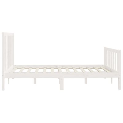 vidaXL Rám postele bílý masivní dřevo 120 x 200 cm