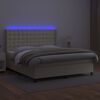 vidaXL Box spring postel s matrac&iacute; a LED kr&eacute;mov&aacute; 180x200cm uměl&aacute; kůže