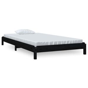 vidaXL Stohovateln&aacute; postel čern&aacute; 90 x 200 cm masivn&iacute; borovice