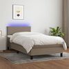 vidaXL Box spring postel s matrac&iacute; a LED taupe 80 x 200 cm textil
