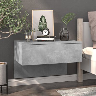 vidaXL Nástěnný noční stolek betonově šedý