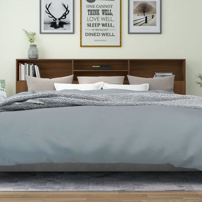 vidaXL Čelo postele s úložným prostorem hnědý dub 220x19x103,5 cm