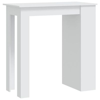 vidaXL Barový stůl s úložným regálem bílý 102x50x103,5 cm dřevotříska