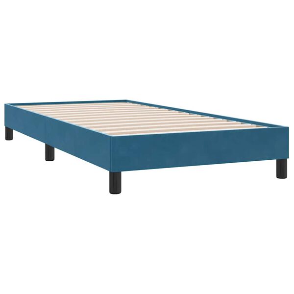 vidaXL Box spring postel s matrac&iacute; tmavě modr&aacute; 80x210 cm samet