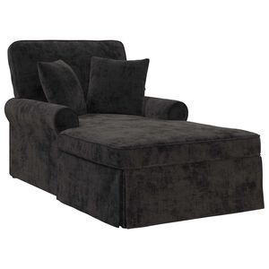vidaXL Lounge chaise s vol&aacute;nem s pol&scaron;t&aacute;řem Čern&aacute; 157 x 91 x 91 cm ARES
