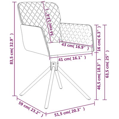 vidaXL Otočné jídelní židle 2 ks růžové samet