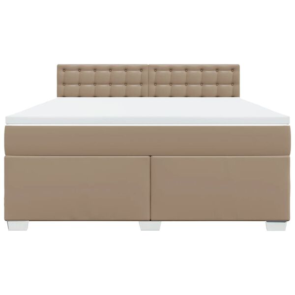 vidaXL Box spring postel s matrac&iacute; cappuccino 180 x 200 cm uměl&aacute; kůže