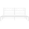 vidaXL Kovový rám postele s čelem bílý 193 x 203 cm