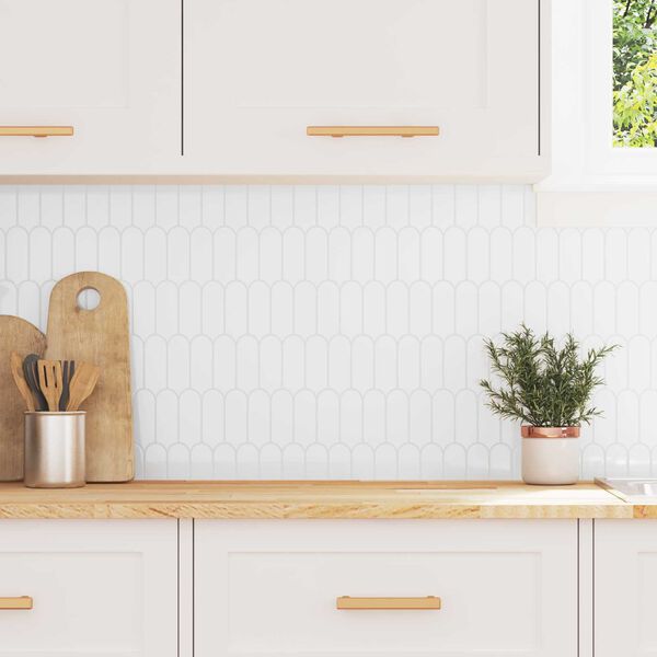 vidaXL Dekorativn&iacute; samolepky 10 pcs B&iacute;l&aacute; 30 x 30 x 0,8 cm