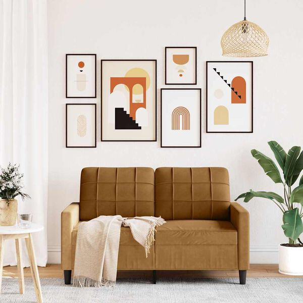 vidaXL 2m&iacute;stn&aacute; pohovka hněd&aacute; 120 cm samet