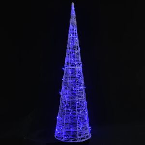 vidaXL Akrylov&yacute; dekorativn&iacute; světeln&yacute; LED kužel modr&yacute; 120 cm