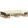 vidaXL Venkovn&iacute; pohovkov&aacute; souprava 11 pcs Přirozen&aacute; a Kr&eacute;mov&aacute;