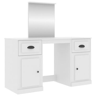 vidaXL Toaletní stolek se zrcadlem bílý 130 x 50 x 132,5 cm