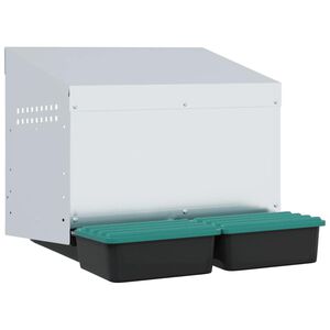 vidaXL Hn&iacute;zdn&iacute; budka pro kuřata se 2 přihr&aacute;dkami, n&aacute;stěnn&aacute;, pozinkovan&aacute; ocel