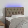vidaXL Čelo postele s LED taupe 80 x 7 x 78/88 cm textil