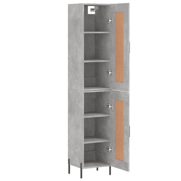 vidaXL Skř&iacute;ň highboard betonově &scaron;ed&aacute; 34,5x34x180 cm kompozitn&iacute; dřevo