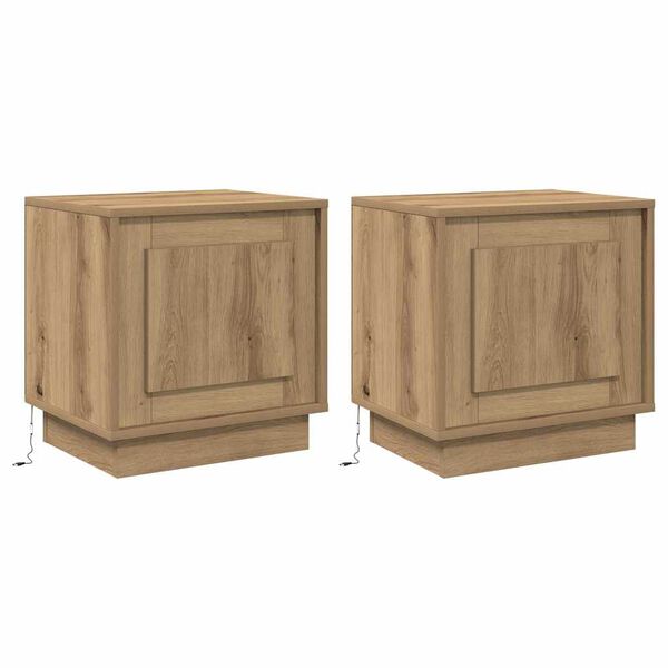 vidaXL Nočn&iacute; skř&iacute;ňka 2 pcs Artisanov&yacute; dub 44 x 34,5 x 45 cm