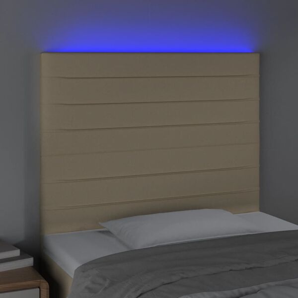 vidaXL Čelo postele s LED kr&eacute;mov&eacute; 100x5x118/128 cm textil