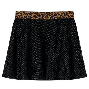 Dětsk&aacute; sukně s leopard&iacute;m pasem čern&aacute; 116