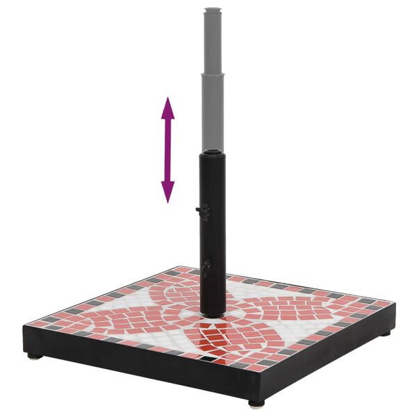 vidaXL Základna na slunečník terakotová a bílá čtvercová 12 kg