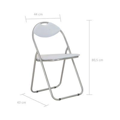 vidaXL Skládací jídelní židle 4 ks bílé umělá kůže