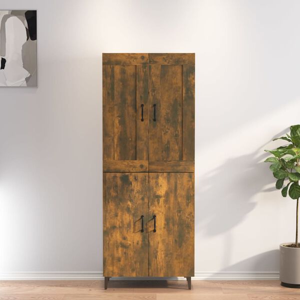 vidaXL Skř&iacute;ň highboard kouřov&yacute; dub 70x34x180 cm kompozitn&iacute; dřevo