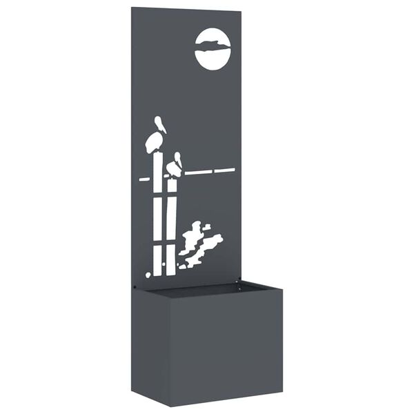 vidaXL Soukrom&iacute; na zahradě Antracit 50 x 140 cm Studeně v&aacute;lcovan&aacute; ocel