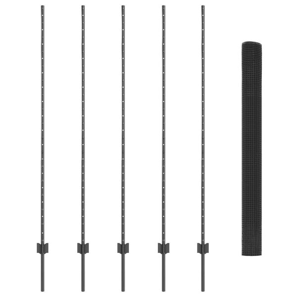 vidaXL Plot a sloupek &Scaron;ed&aacute; 1,5 x 10 m Ocel