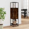 vidaXL Skř&iacute;ň highboard kouřov&yacute; dub 35,5x35x139 cm kompozit a kov