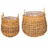 vidaXL Truhl&iacute;kov&yacute; ko&scaron; s &uacute;loži&scaron;těm 2 pcs Hněd&aacute; Lacak ratan