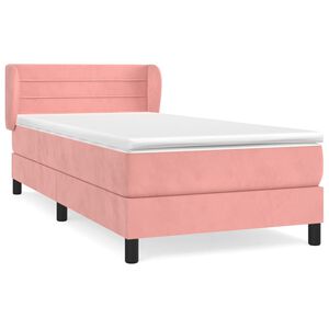 vidaXL Box spring postel s matrac&iacute; růžov&aacute; 80 x 200 cm samet
