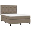 vidaXL Box spring postel s matrac&iacute; a LED taupe 140x190 cm textil