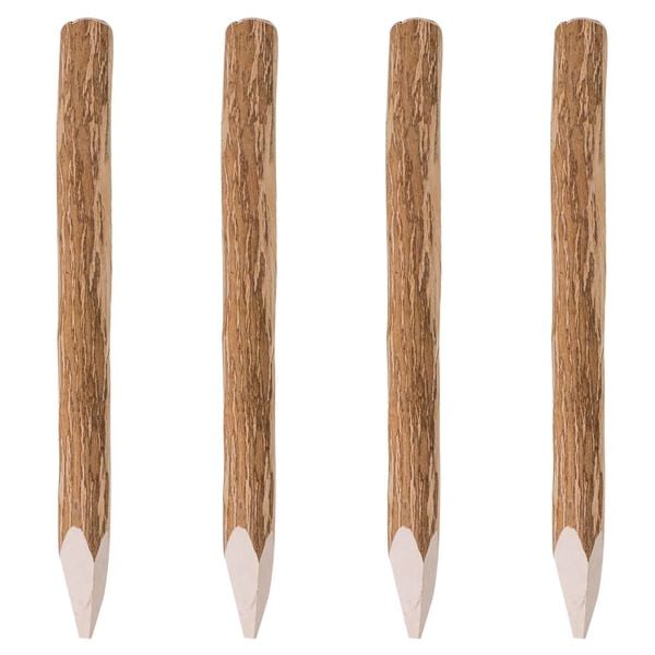 vidaXL &Scaron;pičat&eacute; plotov&eacute; sloupky 4 ks l&iacute;skov&eacute; dřevo 90 cm