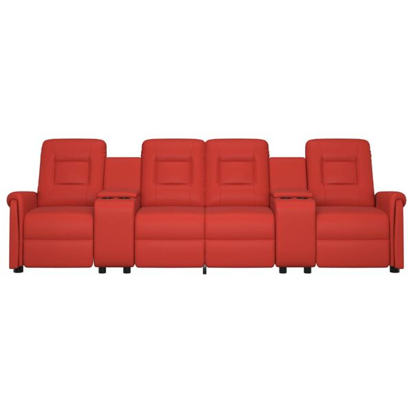 vidaXL 4m&iacute;stn&eacute; polohovac&iacute; křeslo s drž&aacute;ky na n&aacute;poje v&iacute;nov&eacute; uměl&aacute; kůže