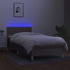 vidaXL Box spring postel s matrac&iacute; a LED taupe 100x200 cm textil