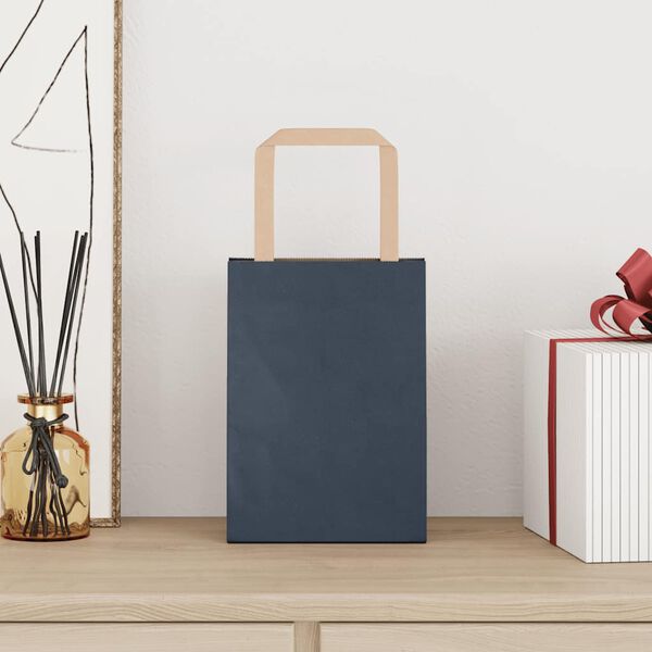 vidaXL Pap&iacute;rov&eacute; ta&scaron;ky 250 ks s uchy Modr&aacute; 15x8x21 cm