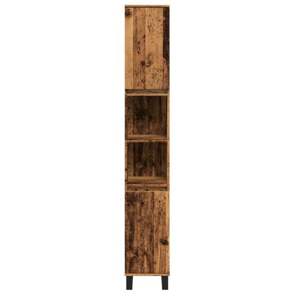 vidaXL Koupelnov&aacute; skř&iacute;ňka old wood 30 x 30 x 190 cm kompozitn&iacute; dřevo