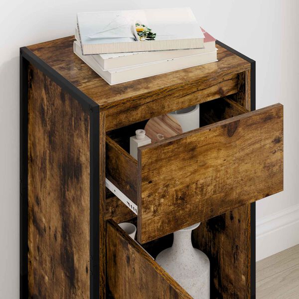 vidaXL Serv&iacute;rovac&iacute; skř&iacute;ň se z&aacute;suvkou Kouřov&yacute; dub 81 x 36 x 150.5 cm