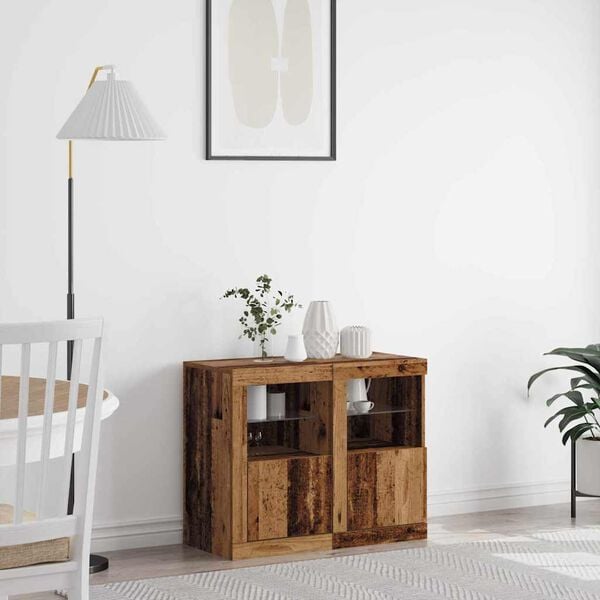 vidaXL LED komoda 2 pcs Star&eacute; dřevo 41 x 37 x 67 cm kompozitn&iacute; dřevo