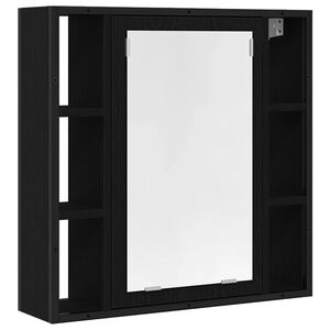 vidaXL Zrcadlov&aacute; skř&iacute;ňka do koupelny, čern&yacute; dub, 60 x 16 x 60 cm, imitace dřeva